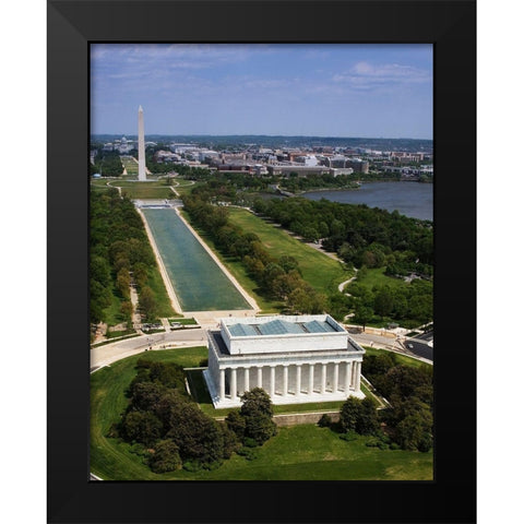 National Mall, Lincoln Memorial and Washington Monument, Washington D.C. Black Modern Wood Framed Art Print by Highmith, Carol