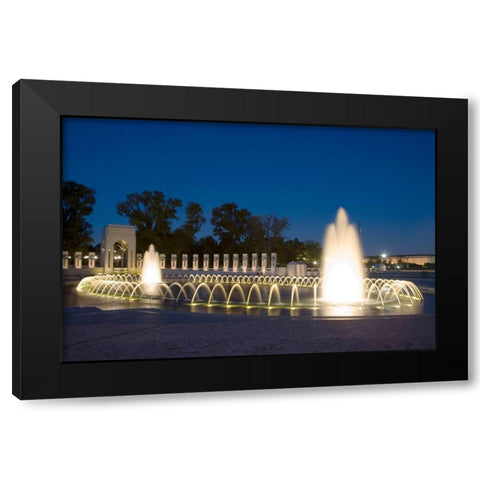 World War II Memorial Nigh), Washington, D.C. Black Modern Wood Framed Art Print by Highmith, Carol