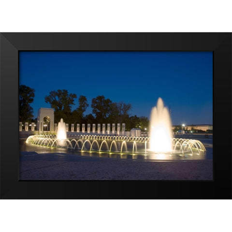 World War II Memorial Nigh), Washington, D.C. Black Modern Wood Framed Art Print by Highmith, Carol