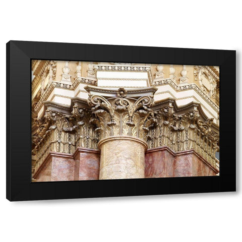 Main Reading Room. Detail of capitals of engaged columns. Library of Congress Thomas Jefferson Build Black Modern Wood Framed Art Print by Highmith, Carol