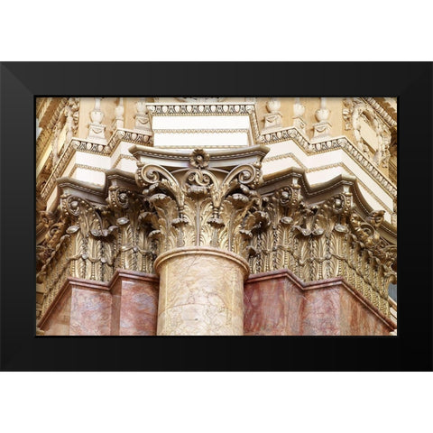 Main Reading Room. Detail of capitals of engaged columns. Library of Congress Thomas Jefferson Build Black Modern Wood Framed Art Print by Highmith, Carol