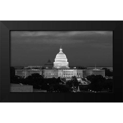 U.S. Capitol, Washington, D.C. Number 2 - Black and White Variant Black Modern Wood Framed Art Print by Highmith, Carol