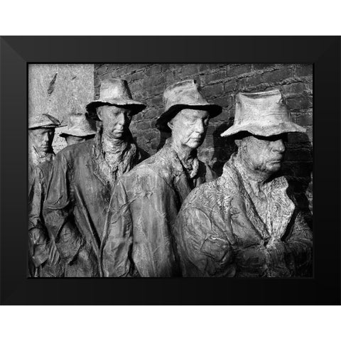 Breadline, F.D.R. Memorial, Washington, D.C. - Black and White Variant Black Modern Wood Framed Art Print by Highmith, Carol