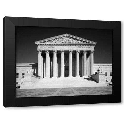 U.S. Supreme Court building, Washington, D.C. - Black and White Variant Black Modern Wood Framed Art Print with Double Matting by Highmith, Carol