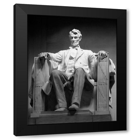 Lincoln Memorial, Washington, D.C. - Black and White Variant Black Modern Wood Framed Art Print with Double Matting by Highmith, Carol