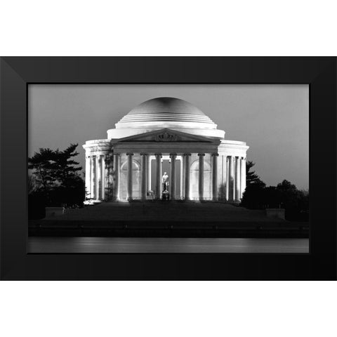 Jefferson Memorial, Washington, D.C. - Black and White Variant Black Modern Wood Framed Art Print by Highmith, Carol