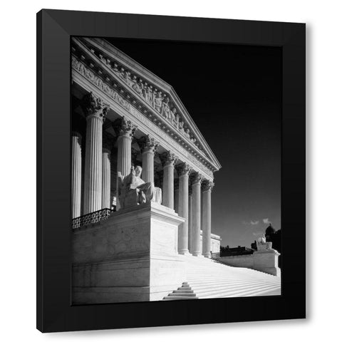 U.S. Supreme Court building, Washington, D.C. - Black and White Variant Black Modern Wood Framed Art Print by Highmith, Carol