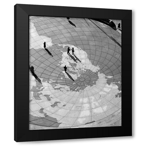 U.S. Navy Memorial, Washington, D. C. - Black and White Variant Black Modern Wood Framed Art Print with Double Matting by Highmith, Carol