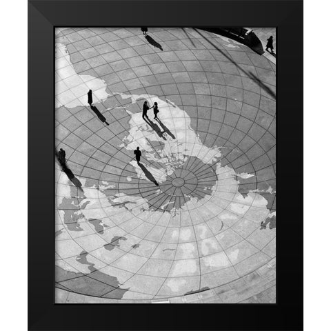U.S. Navy Memorial, Washington, D. C. - Black and White Variant Black Modern Wood Framed Art Print by Highmith, Carol