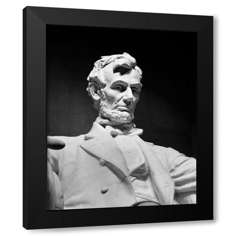 Lincoln Memorial statue by Daniel Chester French, Washington, D.C. - Black and White Variant Black Modern Wood Framed Art Print with Double Matting by Highmith, Carol