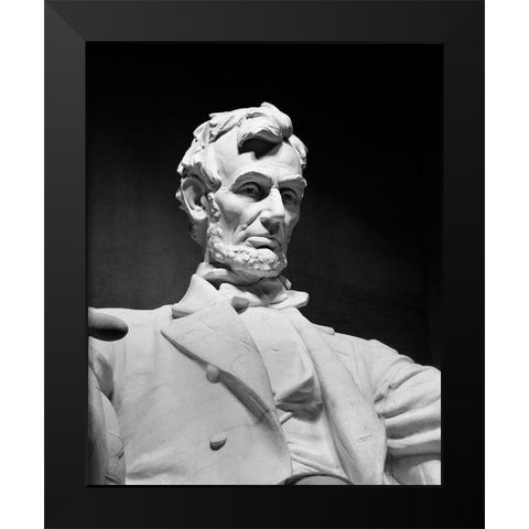 Lincoln Memorial statue by Daniel Chester French, Washington, D.C. - Black and White Variant Black Modern Wood Framed Art Print by Highmith, Carol