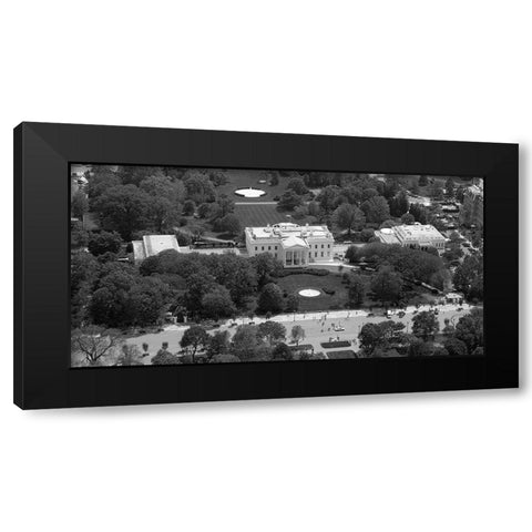 Aerial view of the White House, Washington, D.C. - Black and White Variant Black Modern Wood Framed Art Print by Highmith, Carol