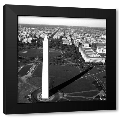 Aerial view of the Washington Monument, Washington, D.C. - Black and White Variant Black Modern Wood Framed Art Print by Highmith, Carol