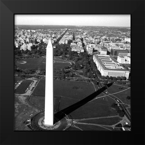 Aerial view of the Washington Monument, Washington, D.C. - Black and White Variant Black Modern Wood Framed Art Print by Highmith, Carol