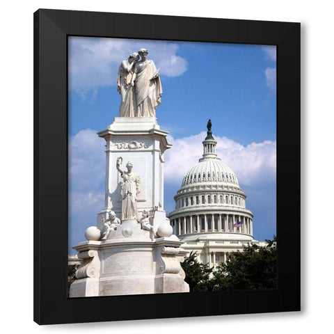 The Peace Monument located in Peace Circle on the grounds of the U.S. Capitol, First St. and Pennsyl Black Modern Wood Framed Art Print with Double Matting by Highmith, Carol