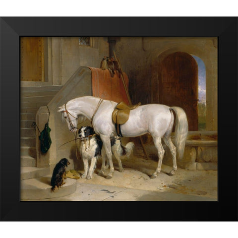 Favourites Black Modern Wood Framed Art Print by Landseer, Sir Edwin Henry