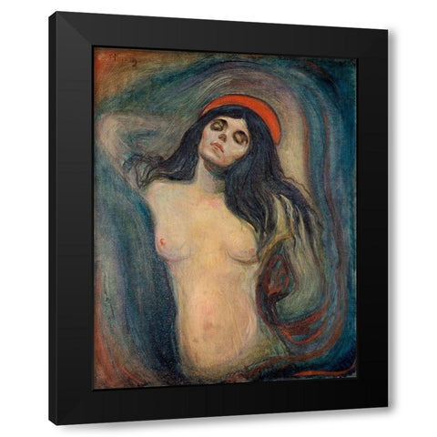 Madonna, 1894 Black Modern Wood Framed Art Print with Double Matting by Munch, Edvard