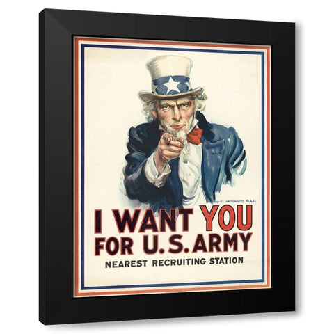 I want you for U.S. Army, c. 1917 Black Modern Wood Framed Art Print by Flagg, James Montgomery