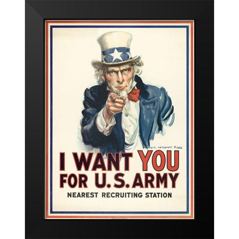 I want you for U.S. Army, c. 1917 Black Modern Wood Framed Art Print by Flagg, James Montgomery
