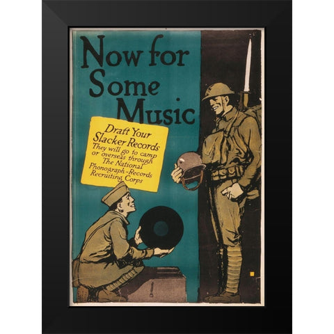Now for Some Music, 1917 Black Modern Wood Framed Art Print by Falls, Charles Buckles