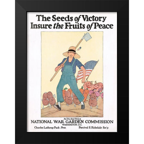 The Seeds of Victory Insure the Fruits of Peace, ca. 1919 Black Modern Wood Framed Art Print by Barney, Maginel Wright