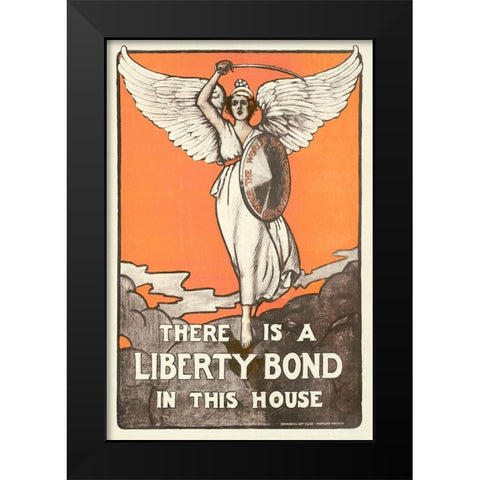 There is a Liberty Bond in this House Black Modern Wood Framed Art Print by Commercial Art Class, Maryland Institute