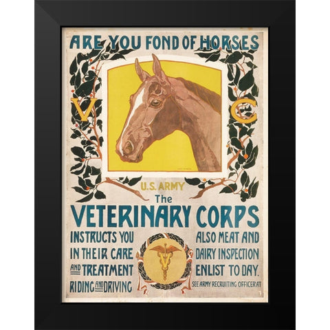 Are You Fond of Horses, 1919 Black Modern Wood Framed Art Print by Schreck, Horst