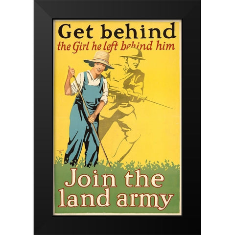 Get behind the girl he left behind him, ca. 1918 Black Modern Wood Framed Art Print by Guenther