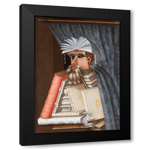 The Librarian Black Modern Wood Framed Art Print by Arcimboldo, Giuseppe