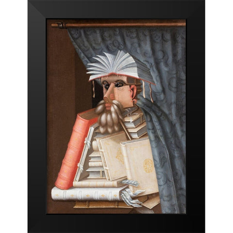 The Librarian Black Modern Wood Framed Art Print by Arcimboldo, Giuseppe
