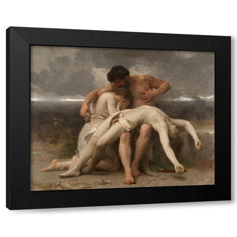 The First Mourning, 1888 Black Modern Wood Framed Art Print with Double Matting by Bouguereau, William-Adolphe
