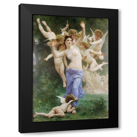 The Wasps Nest, 1892 Black Modern Wood Framed Art Print with Double Matting by Bouguereau, William-Adolphe