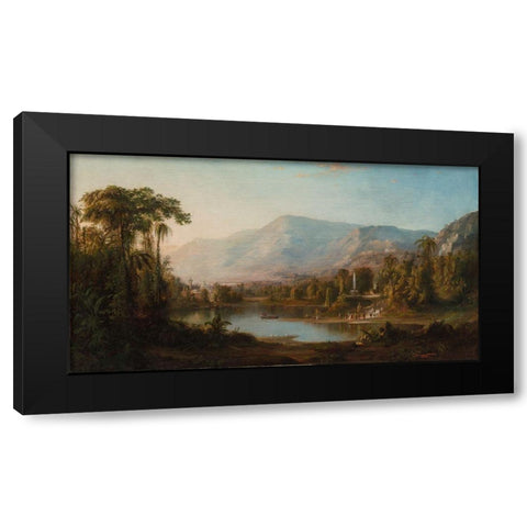 Vale of Kashmir Black Modern Wood Framed Art Print with Double Matting by Duncanson, Robert S.