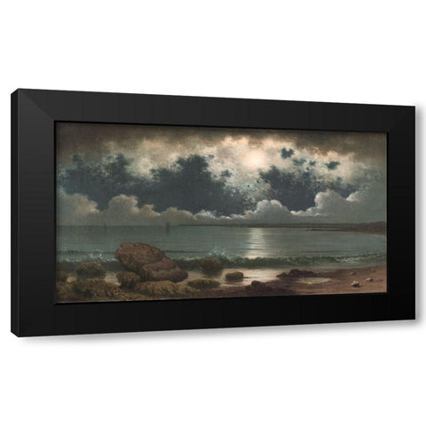 Point Judith Rhode Island Black Modern Wood Framed Art Print with Double Matting by Heade, Martin Johnson