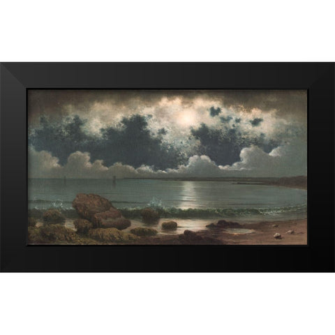Point Judith Rhode Island Black Modern Wood Framed Art Print by Heade, Martin Johnson