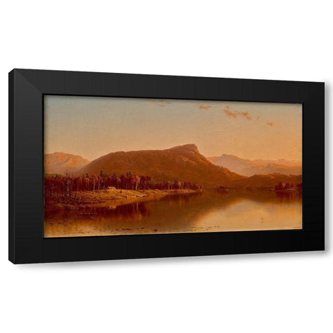 A Home in the Wilderness Black Modern Wood Framed Art Print with Double Matting by Gifford, Sanford Robinson