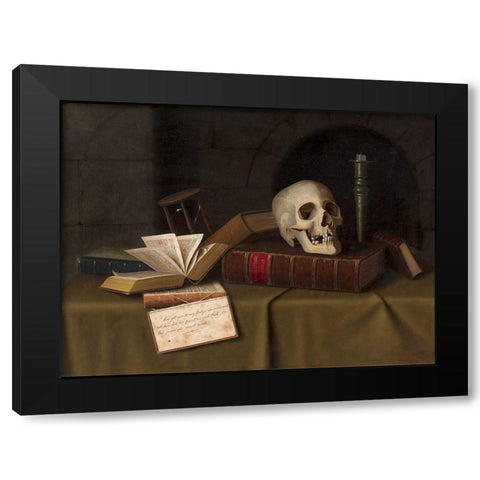 Memento Mori To This Favour Black Modern Wood Framed Art Print by Harnett, William Michael