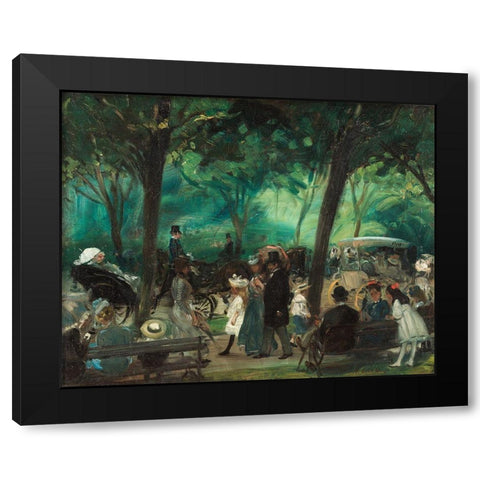 The Drive Central Park Black Modern Wood Framed Art Print with Double Matting by Glackens, William