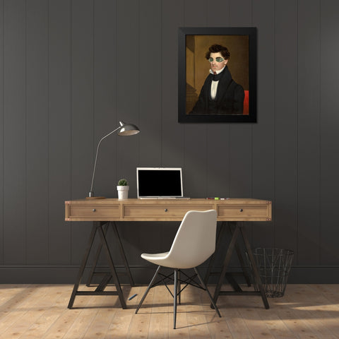 Nathaniel Olds Black Modern Wood Framed Art Print by Wade, Jeptha Homer