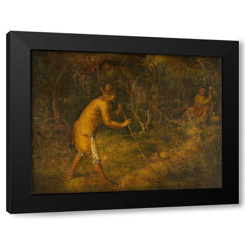 The Devil and Tom Walker Black Modern Wood Framed Art Print with Double Matting by Quidor, John