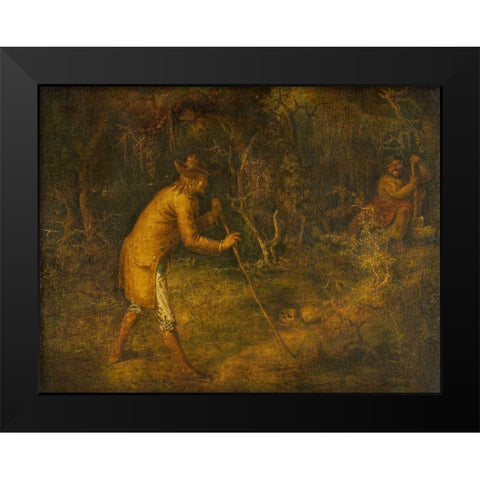 The Devil and Tom Walker Black Modern Wood Framed Art Print by Quidor, John