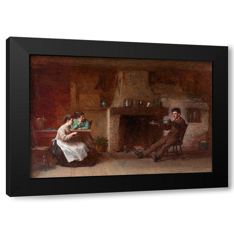 Winding Yarn Interior of a Nantucket Kitchen Black Modern Wood Framed Art Print by Johnson, Eastman