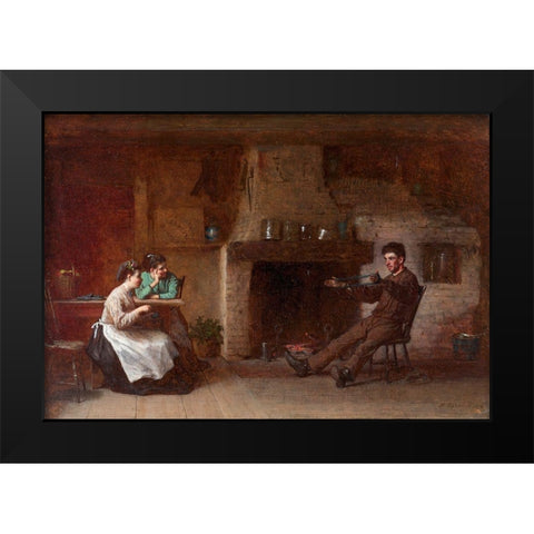 Winding Yarn Interior of a Nantucket Kitchen Black Modern Wood Framed Art Print by Johnson, Eastman