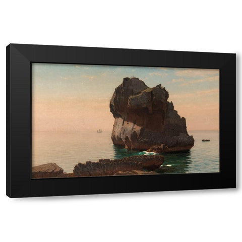 Capri Black Modern Wood Framed Art Print with Double Matting by Haseltine, William Stanley