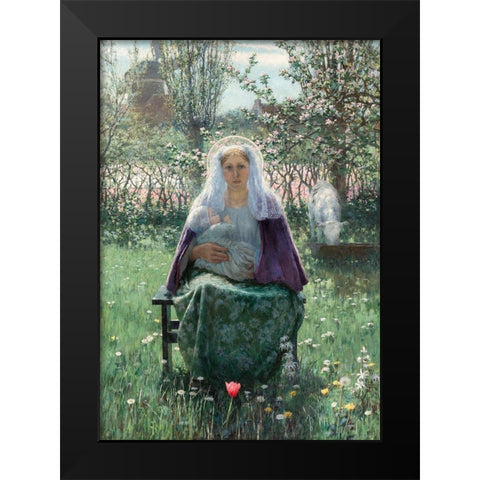 The Blessed Mother Black Modern Wood Framed Art Print by Hitchcock, George