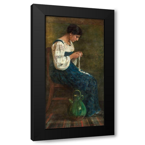 Capri Lace Maker Black Modern Wood Framed Art Print with Double Matting by Butler, George B