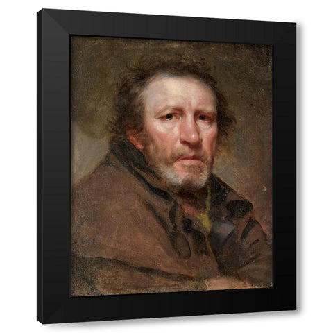 Old Pat The Independent Beggar Black Modern Wood Framed Art Print by Waldo, Samuel Lovett