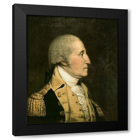 George Washington Black Modern Wood Framed Art Print by America 18th Century