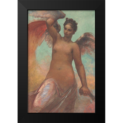 Winged Fortune Black Modern Wood Framed Art Print by Hunt, William Morris