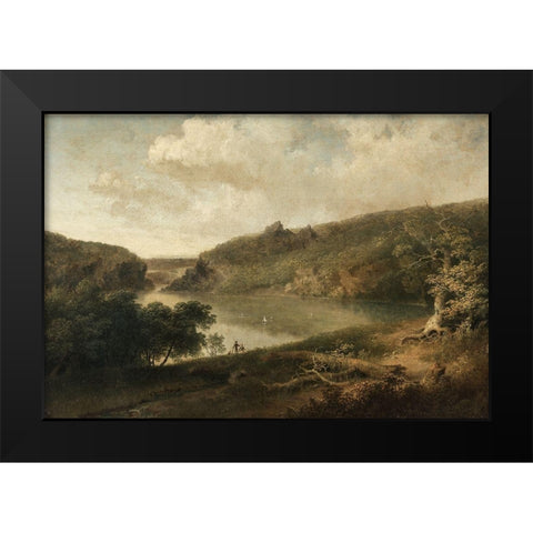 View of a Lake Black Modern Wood Framed Art Print by Doughty, Thomas